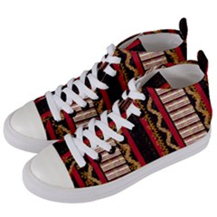 Textile Pattern Abstract Fabric Women s Mid-top Canvas Sneakers by pakminggu