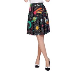 Space Seamless Pattern A-line Skirt