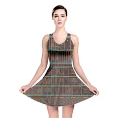 Digital Art Moog Music Synthesizer Vintage Reversible Skater Dress