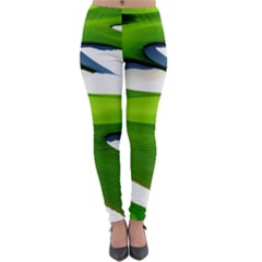 Golf Course Par Green Lightweight Velour Leggings by Sarkoni