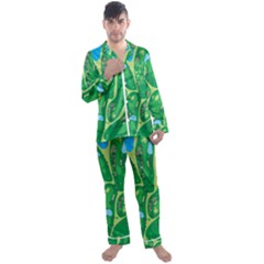 Golf Course Par Golf Course Green Men s Long Sleeve Satin Pajamas Set by Sarkoni