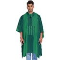 Green Seamless Watermelon Skin Pattern Men s Hooded Rain Ponchos View1