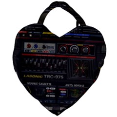 Daft Punk Boombox Giant Heart Shaped Tote by Sarkoni