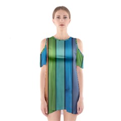 Rainbow Shoulder Cutout One Piece Dress