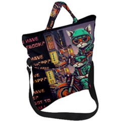 A Little Cat Fold Over Handle Tote Bag by Internationalstore