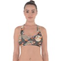 Fox Pattern Cross Back Hipster Bikini Top  View1