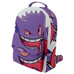 Purple Funny Monster Flap Pocket Backpack (small) by Sarkoni