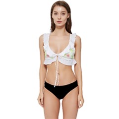 Botanical T- Shirt Botanical Attractive Smelling T- Shirt Low Cut Ruffle Edge Bikini Top