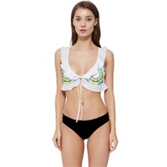 Easter Eggs T- Shirt Easter Eggs Pattern T- Shirt Low Cut Ruffle Edge Bikini Top