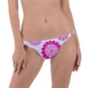 Flower Pattern T- Shirt Pink Psychedelic Floral Power Pattern T- Shirt Ring Detail Bikini Bottoms View1