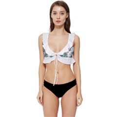 Hawaii T- Shirt Hawaii Hope Flowers Trend T- Shirt Low Cut Ruffle Edge Bikini Top