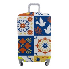 Mexican-talavera-pattern-ceramic-tiles-with-flower-leaves-bird-ornaments-traditional-majolica-style- Luggage Cover (small) by Ket1n9