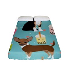 Chihuahua Bubble Kawaii Boba Tea Cute Dog Fitted Sheet (full/ Double Size) by Grandong