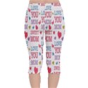 Love Mom Happy Mothers Day I Love Mom Graphic Velvet Capri Leggings  View2