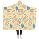 Love Mom Happy Mothers Day I Love Mom Graphic Pattern Wearable Blanket View2