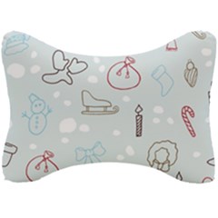 Winter Pattern Background Element Seat Head Rest Cushion by Pakjumat