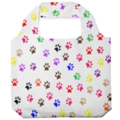 Paw Prints Background Foldable Grocery Recycle Bag by Amaryn4rt