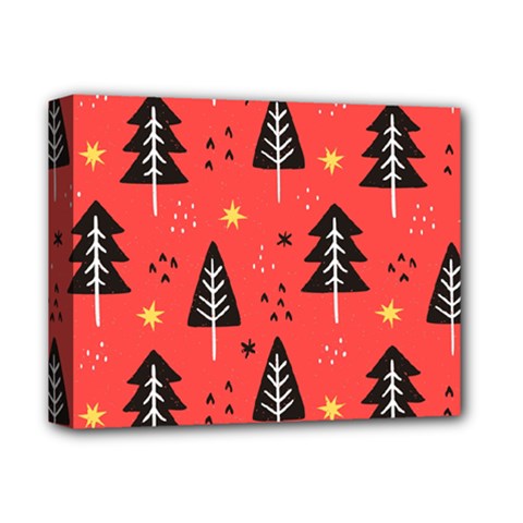 Christmas Christmas Tree Pattern Deluxe Canvas 14  X 11  (stretched) by Amaryn4rt