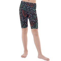 Seamless-vector-pattern-with-watermelons-mint -- Kids  Mid Length Swim Shorts by Amaryn4rt