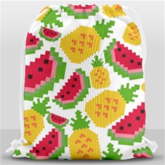 Watermelon-pattern-se-fruit-summer Drawstring Bag (large) by Amaryn4rt