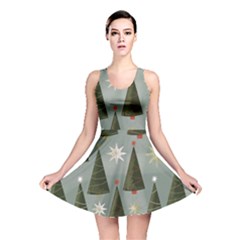 Christmas Trees Pattern Wallpaper Reversible Skater Dress