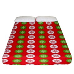 Festive Pattern Christmas Holiday Fitted Sheet (king Size) by Pakjumat