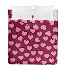 Pattern Pink Abstract Heart Duvet Cover Double Side (full/ Double Size) by Pakjumat