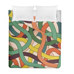 Snake Stripes Intertwined Abstract Duvet Cover Double Side (full/ Double Size) by Pakjumat