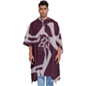 Cracked Pattern Boho Art Design Men s Hooded Rain Ponchos View1