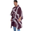 Cracked Pattern Boho Art Design Men s Hooded Rain Ponchos View2