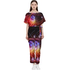 Physics Quantum Physics Particles Batwing Lightweight Chiffon Jumpsuit by Sarkoni