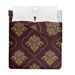 Vector Gold Ornament Pattern Seamless Damask Duvet Cover Double Side (full/ Double Size) by Pakjumat