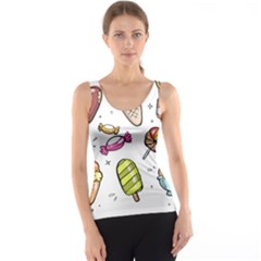 Doodle Cartoon Drawn Cone Food Women s Basic Tank Top by Hannah976