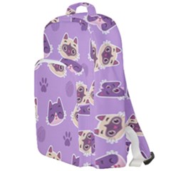 Cute Colorful Cat Kitten With Paw Yarn Ball Seamless Pattern Double Compartment Backpack by Bedest