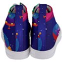 Cartoon Funny Aliens With Ufo Duck Starry Sky Set Women s Mid-Top Canvas Sneakers View4