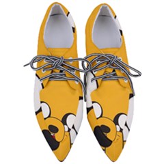 Adventure Time Cartoon Face Funny Happy Toon Pointed Oxford Shoes by Bedest