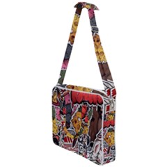 Stickerbomb Crazy Graffiti Graphite Monster Cross Body Office Bag by Bedest