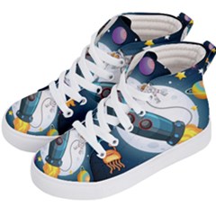 Spaceship Astronaut Space Kids  Hi-top Skate Sneakers by Hannah976