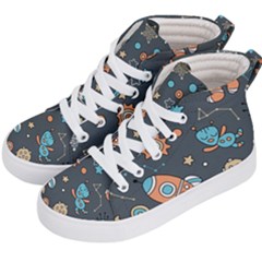 Space Seamless Pattern Art Kids  Hi-top Skate Sneakers by Hannah976