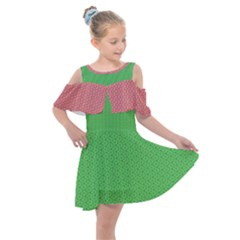  Spooky Pink Green Halloween  Kids  Shoulder Cutout Chiffon Dress