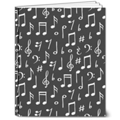 Chalk Music Notes Signs Seamless Pattern 8  X 10  Hardcover Notebook by Ravend