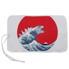 The Great Wave Of Kaiju Pen Storage Case (l) by Cendanart