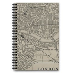 Vintage London Map 5 5  X 8 5  Notebook by Cendanart