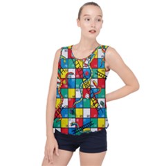 Snakes And Ladders Bubble Hem Chiffon Tank Top by Ket1n9