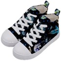 Colorful Abstract Pattern Consisting Glowing Lights Luminescent Images Marine Plankton Dark Backgrou Kids  Mid-Top Canvas Sneakers View2