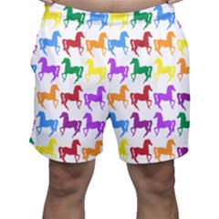 Colorful Horse Background Wallpaper Men s Shorts by Hannah976