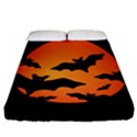 Halloween Bats Moon Full Moon Fitted Sheet (California King Size) View1