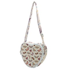 Pattern With Butterflies Moths Heart Shoulder Bag by Ket1n9