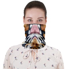 Orange Fierce Tiger Mouth Cover Face Mask Bandana (adult)