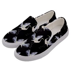 Crane Pattern Bird Animal Men s Canvas Slip Ons by Bedest